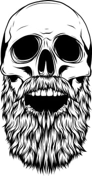 Bearded skull vector illustration design