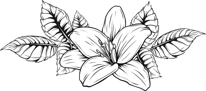 colored lily flower isolated design