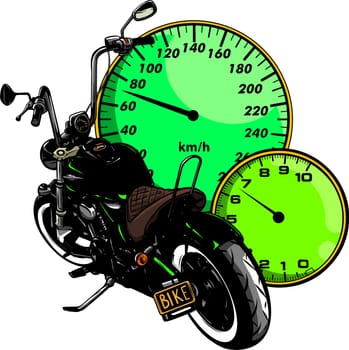 Vector Custom Bike Motorcycle Graphic Illustration.