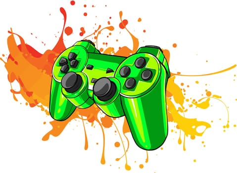 Joypad with colored spots vector
