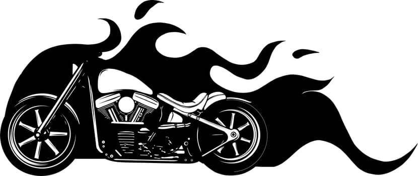 custom motorcycle with flames vector
