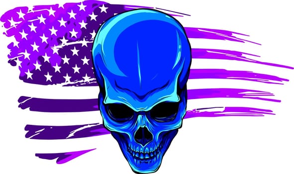 illustartion of skull with american flag