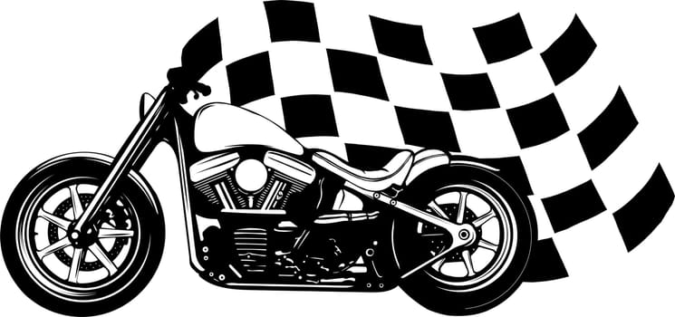 Old vintage black bobber bike.