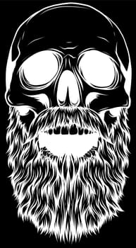 Bearded skull vector illustration design