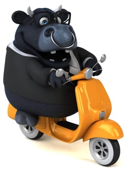 Fun black bull - 3D Illustration