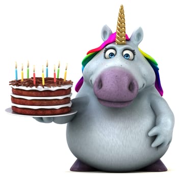 Fun unicorn - 3D Illustration