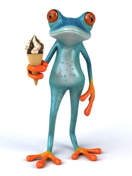 Fun frog- 3D Illustration