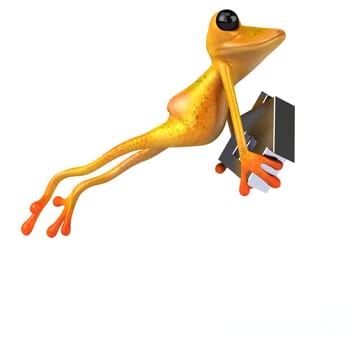 Fun frog- 3D Illustration