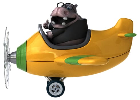 Fun hippo - 3D Illustration