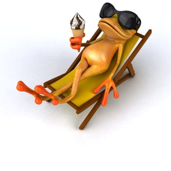 Fun frog- 3D Illustration