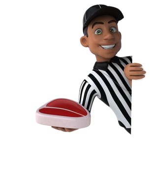 Fun 3D Illustration of an american Referee