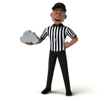 Fun 3D Illustration of an american Referee