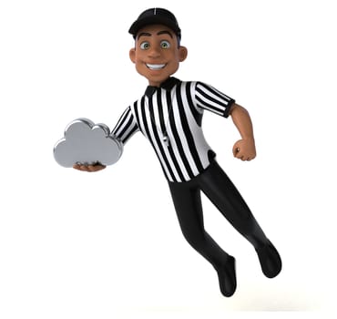 Fun 3D Illustration of an american Referee