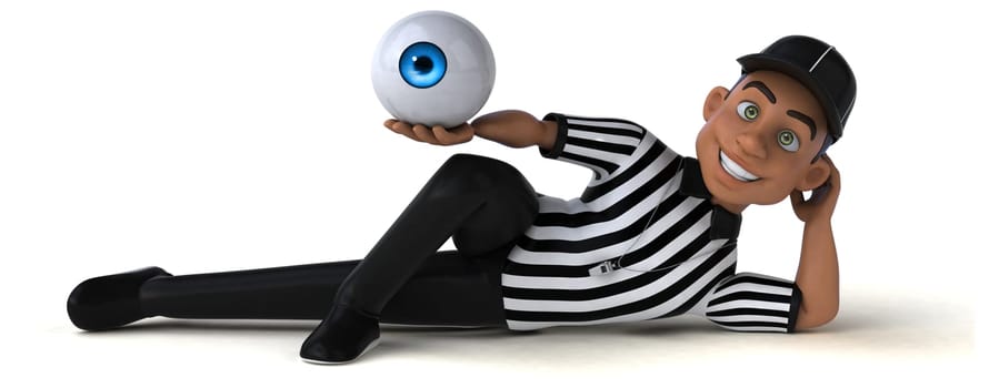 Fun 3D Illustration of an american Referee