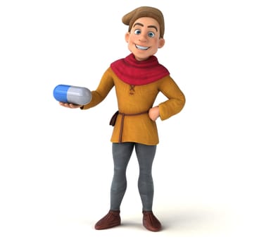 3D Illustration of a medieval historical character
