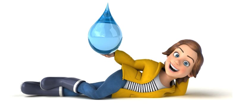 Fun 3D illustration of a cartoon teenage girl