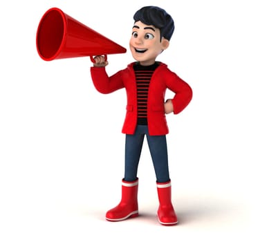 Fun 3D cartoon teenage boy