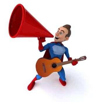Fun 3D illustration of a fun superhero