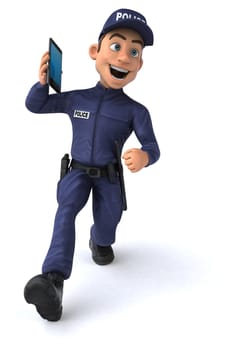 Fun 3D illustration of a cartoon Police Officer