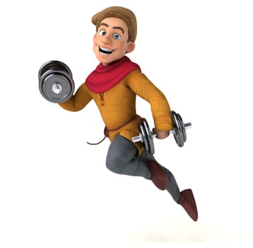 3D Illustration of a medieval historical character