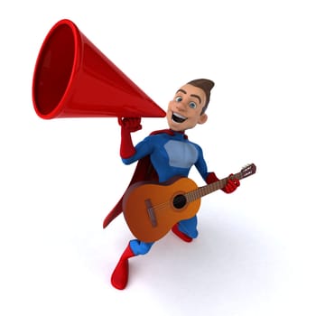 Fun 3D illustration of a fun superhero