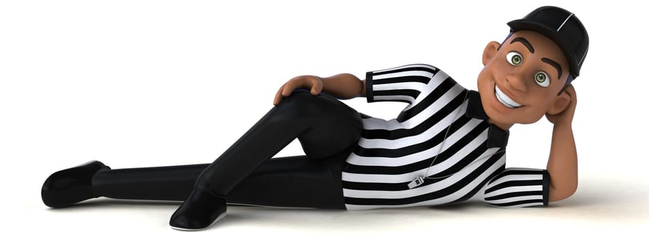 Fun 3D Illustration of an american Referee