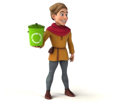 3D Illustration of a medieval historical character