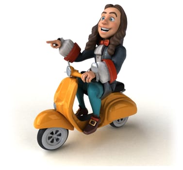 3D Illustration of a cartoon man in historical baroque costume