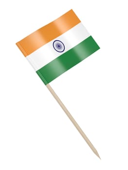 India flag toothpick isolated on white background