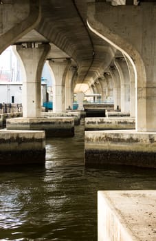 Image of a modern bridge taken from a futuristic angle