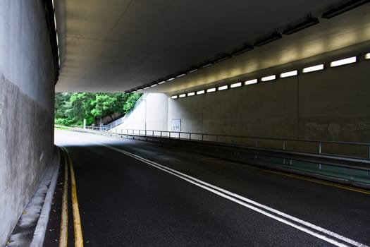 highway tunnel in hong kong at day