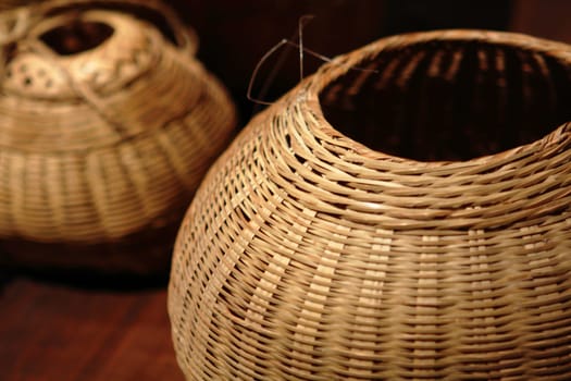 chinese bamboo basket close up.