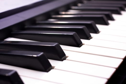 Piano Key close up shot for texture