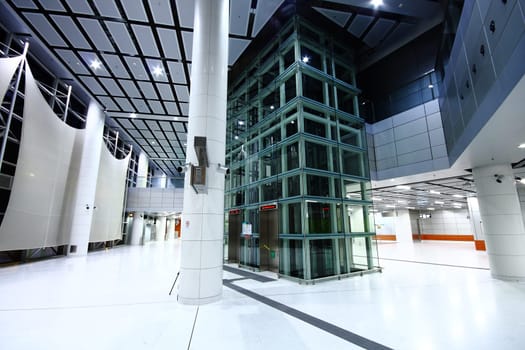 modern hall and a lift in middle