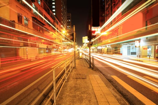 traffic in city at night