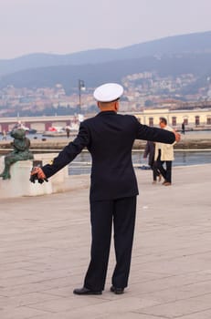 TRIESTE, ITALY - NOVEMBER, 02: Officer of Italian navy