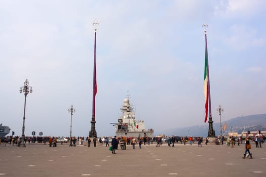 TRIESTE, ITALY - NOVEMBER, 02: View of Italian navy in Trieste
