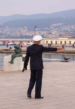 TRIESTE, ITALY - NOVEMBER, 02: Officer of Italian navy
