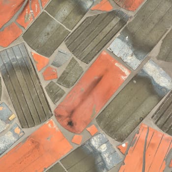 Facade of a house with old roof tiles
