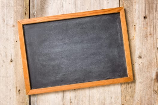 Empty panel in front of a rustic wooden background