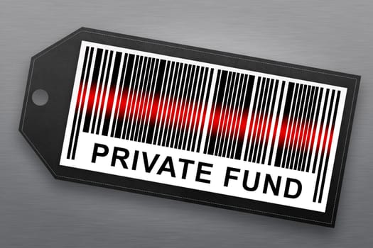 private fund barcode with stainless steel background