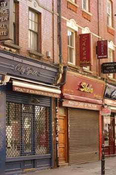 London,UK – March 31,2015: Indian,Pakistani and Banglades stores in the famous Brick Lane on March 31,2015 in London.