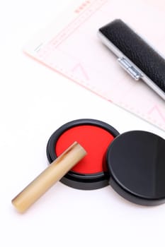 Japanese stamp (hanko) and bankbook