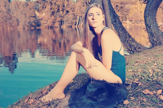 young casual beautiful girl outdoors portrait