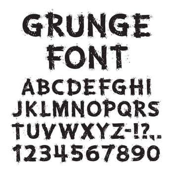 Grunge Letters and Numbers Isolated on White Background. Clipping paths included in additional jpg format.