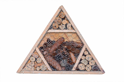 A so-called bee hotel. For bees and other insects for hibernation.