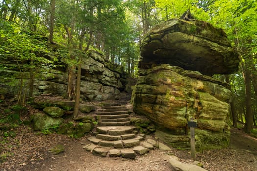 CCC Stairway on a Wilderness Trail in Cuyahoga Valley National Park in Ohio