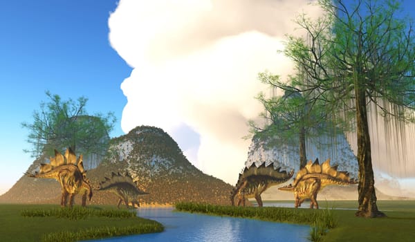 Stegosaurus was a heavily armored herbivorous dinosaur that lived in North America during the Cretaceous Period.
