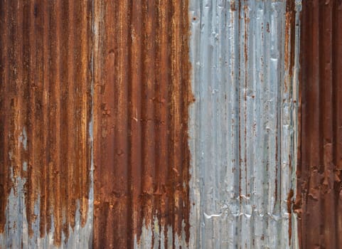 Rusty corrugated galvanised iron wall texture for background