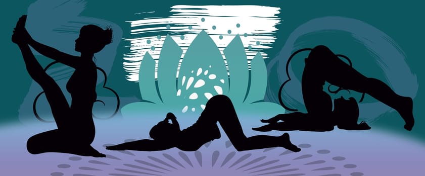 illustration with icons set silhouette